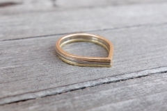 slim drop shaped rings, rose-, white-, yellow gold 750
