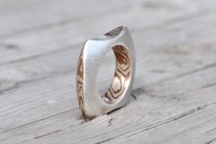 mokume gane ring, silver 925, copper