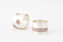 mokume gane rings, silver 925, fine silver, copper