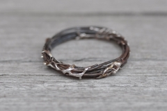 ring "crown of thornes", iron, silver, fused